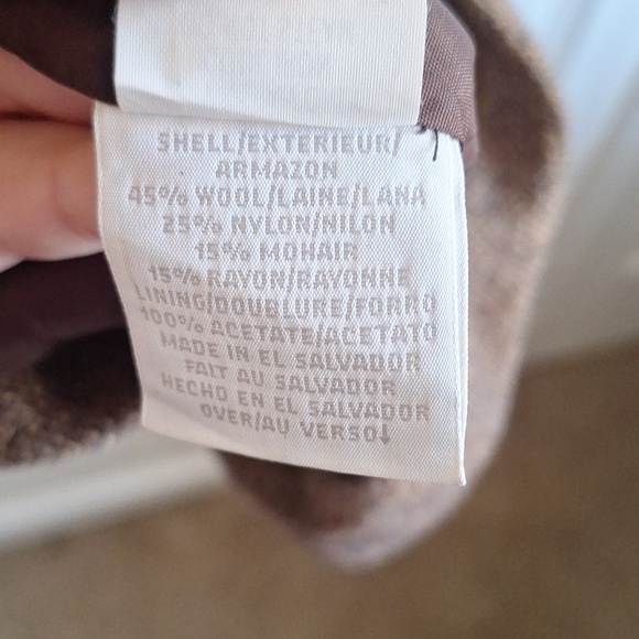 VTG Liz Claiborne Wool Mohair Blazer Brown Size 18 Dark Academia Oversized - Picture 5 of 7